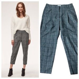Aritzia x Wilfred Chambéry Pant Plaid Flannel Wool Cashmere Crop Trouser Pleated